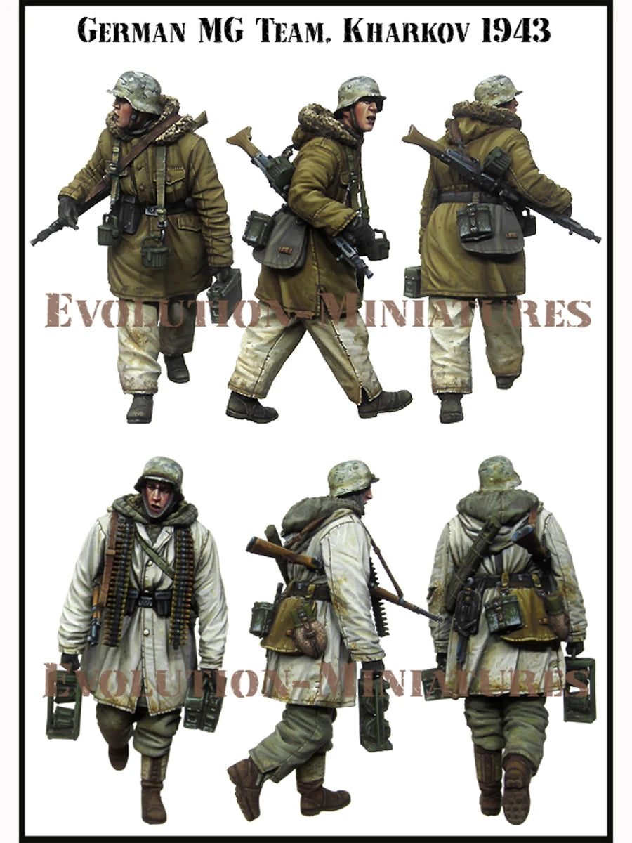 WWII German Winter Infantry MP40 and Ammo Loader 1943 1/35 Resin Figure Kit - resin model view 2