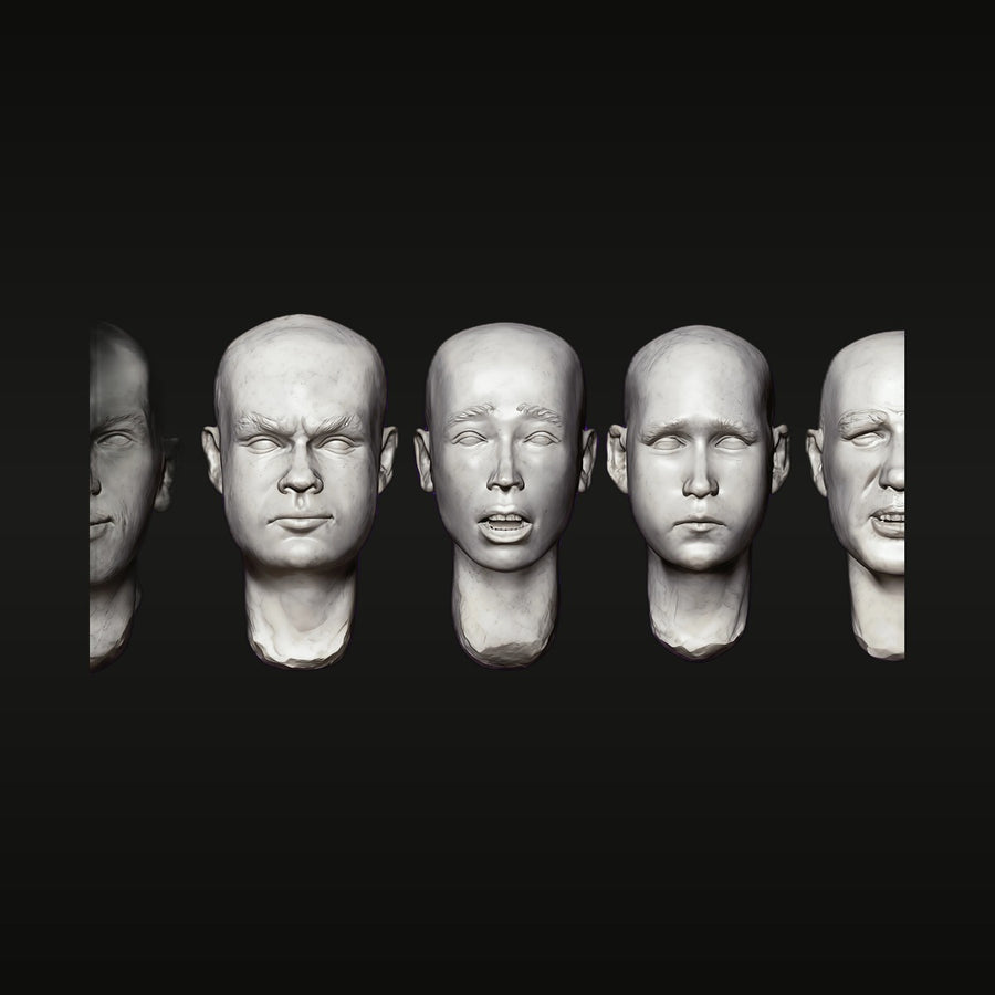 Modern Soldier Male Heads x5 1/35 Resin Accessory Kit - unpainted resin model kit