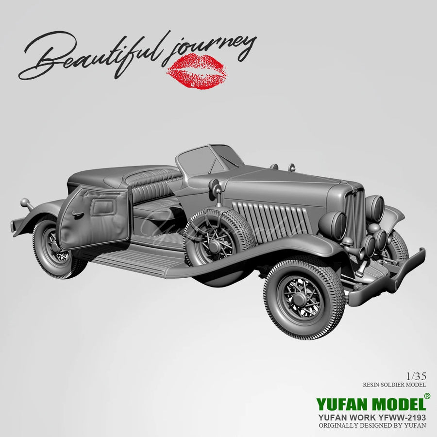 1930s Convertible Roadster with Open Doors 1/35 Resin Model Kit - resin model view 3