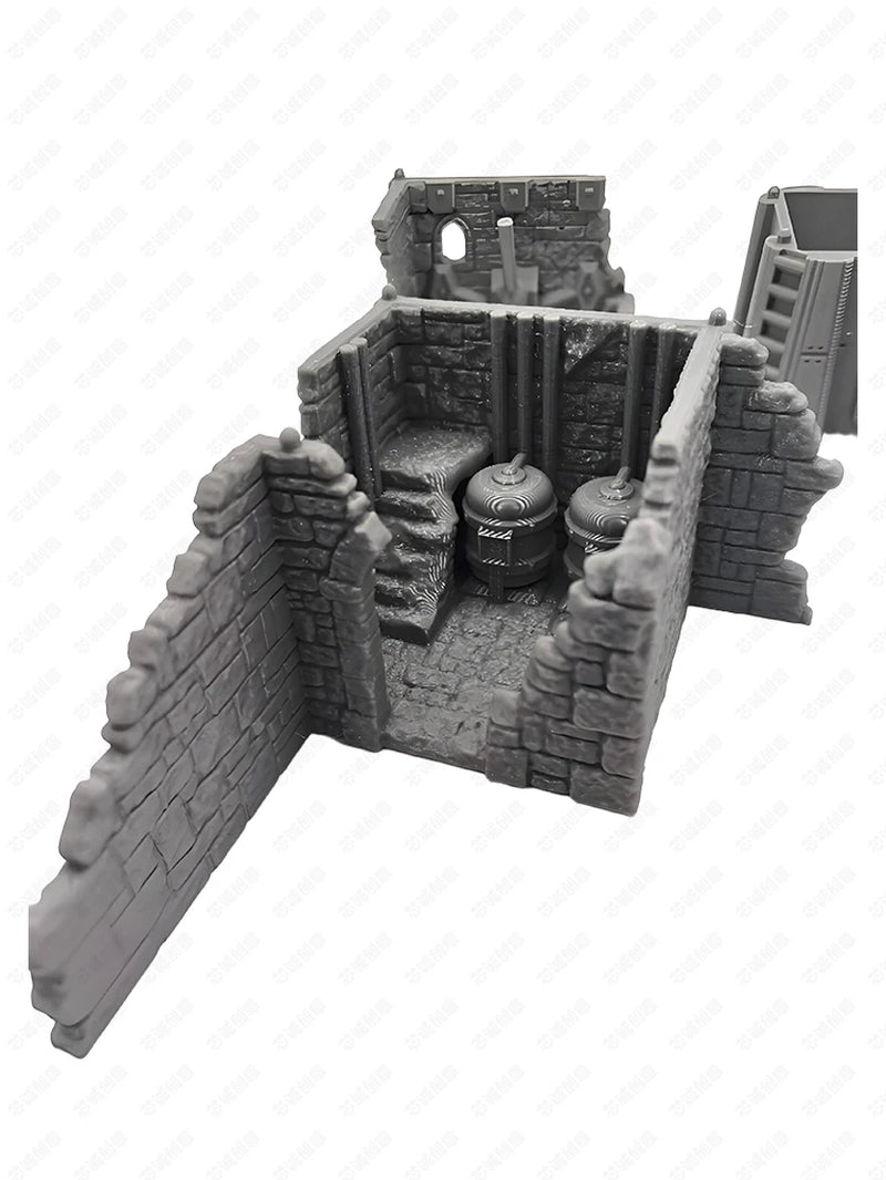 Sci-Fi Military Bunker Stronghold Modular Terrain Resin Diorama Kit - resin model view 3