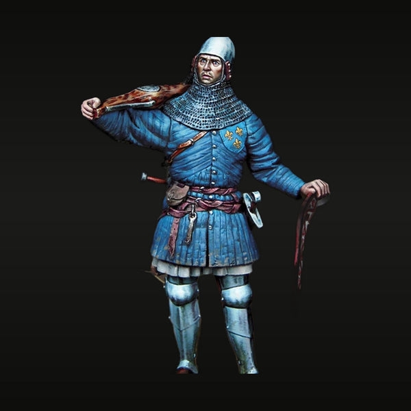 Medieval French Knight with Crossbow Bascinet 75mm Resin Figure Kit