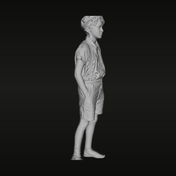 WWII Young Civilian Boy with Basket 1/35 Resin Figure Kit