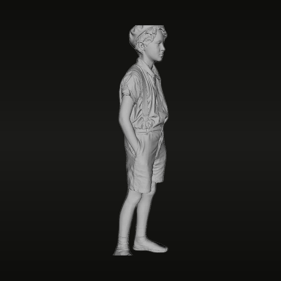WWII Young Civilian Boy with Basket 1/35 Resin Figure Kit - unpainted resin model kit