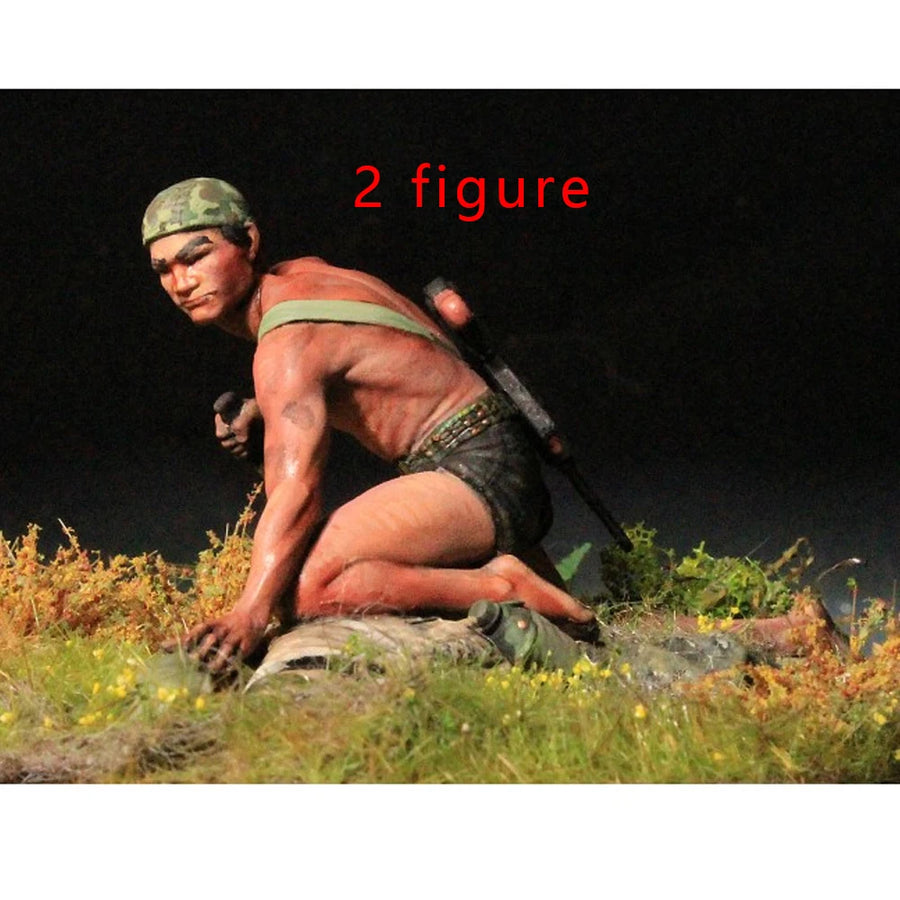 Primitive Tribal Warrior Single Figure 1/35 Resin Kit - resin model view 2