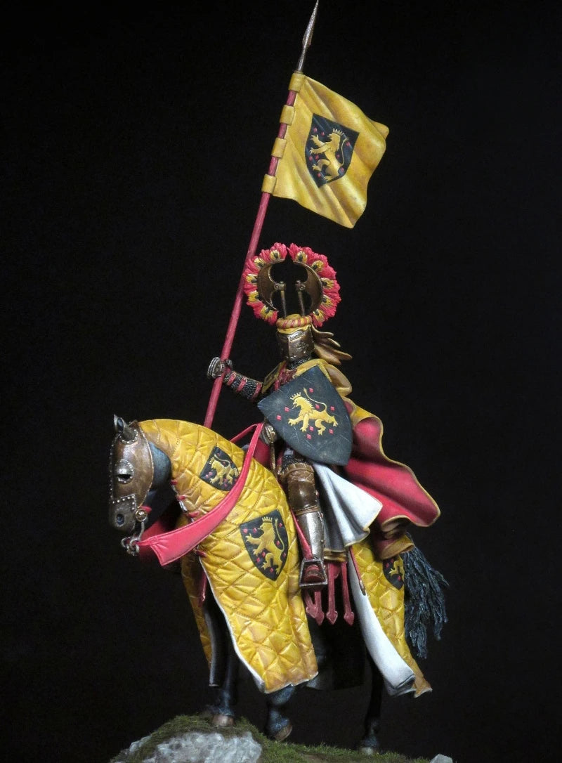 1/24 Scale 75Mm Diecast Resin Figure Model Kit Ancient German Knight Hobby Miniature Toys Unassembled Unpainted DIY Diorama