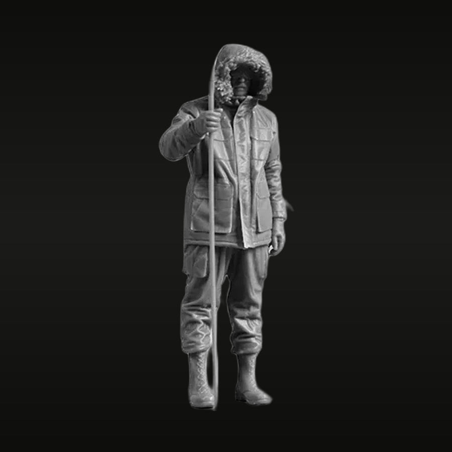 Polar Explorer with Flag 1/32 Resin Figure - unpainted resin model kit