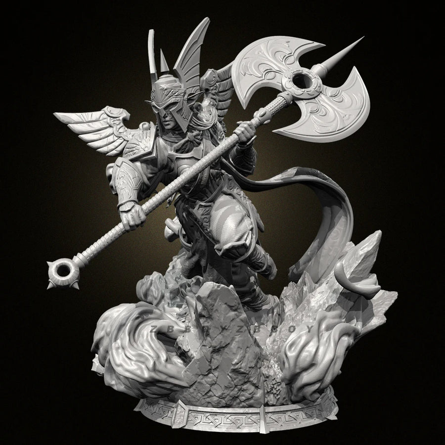 Fantasy Demon Warrior Bust with Winged Helm 38mm Resin Kit - resin model view 2