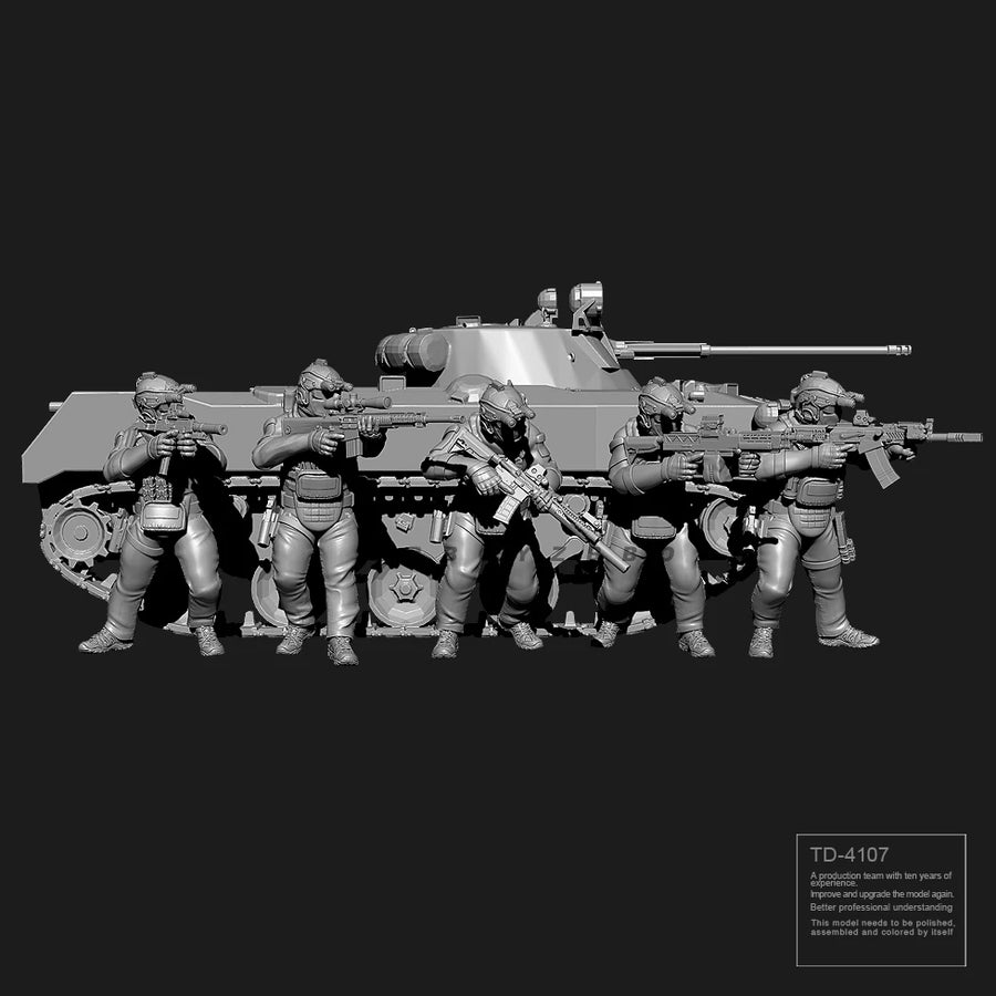 Sci-Fi Female Soldier with Scoped Rifle and Body Armor 38mm Resin Figure Kit - resin model view 3