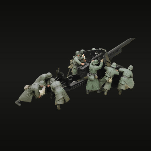 WWII German Flak Gun Crew 9-Figure Diorama Set 1/35 Resin Kit