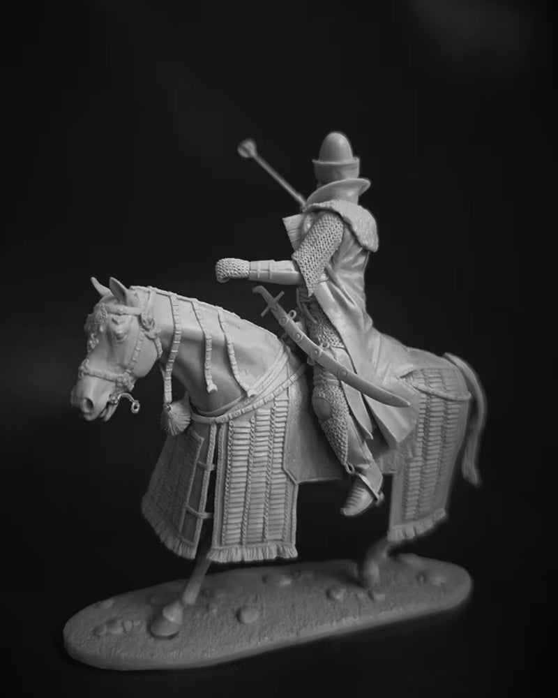 Ancient Scythian Cavalry Commander on Horseback 1/32 Resin Figure Kit - resin model view 5