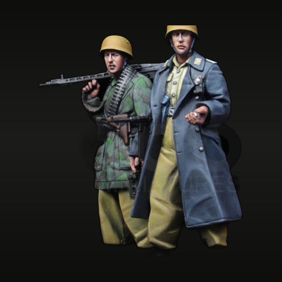 WWII German MG42 Machine Gun Crew 1/35 Resin Figure Set - unpainted resin model kit