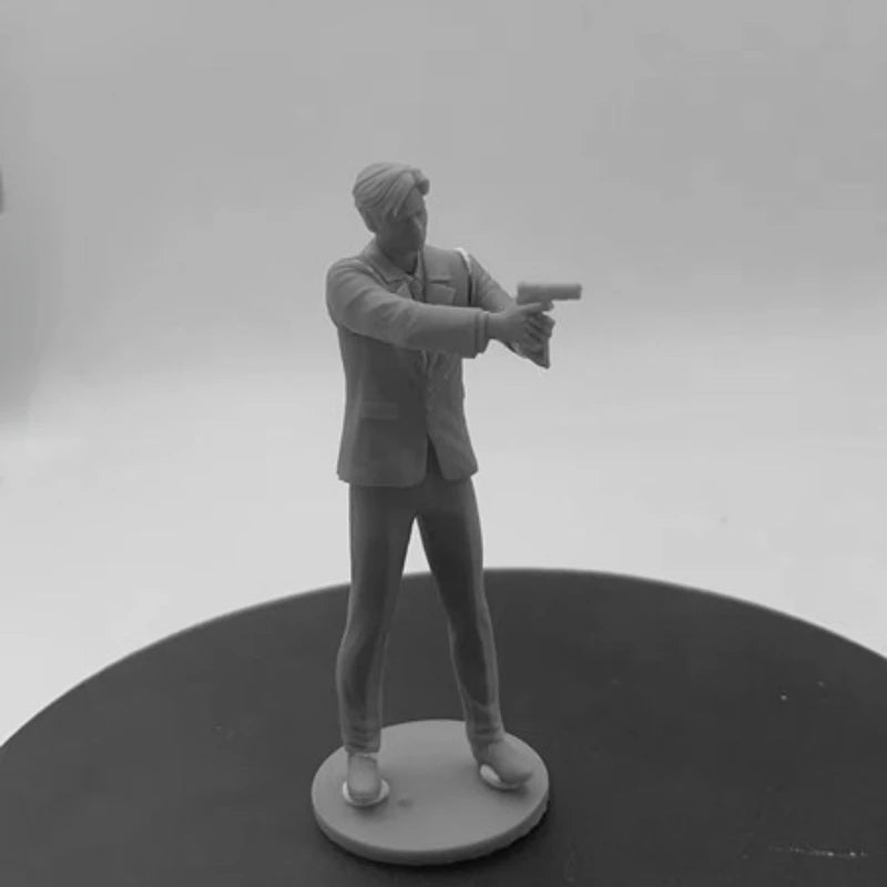 Modern Businessman with Fedora Hat 75mm Resin Figure Kit - resin model view 3