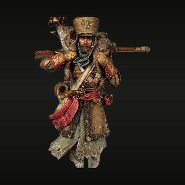 Napoleonic French Cavalry Hussar Officer Mounted 75mm Resin Figure Kit