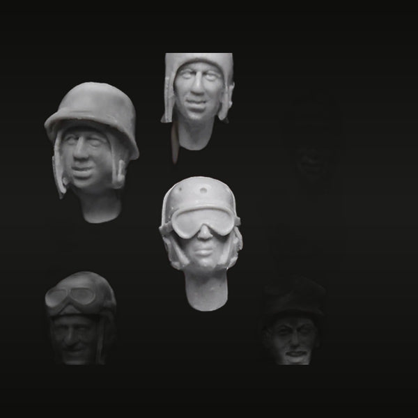 WWII US Army Tank Crew Heads 1/35 Resin Head Set