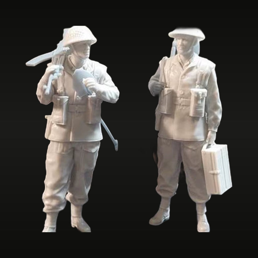 WWII British Bren Gun Team with Ammo 1/35 Resin Figure Kit - unpainted resin model kit