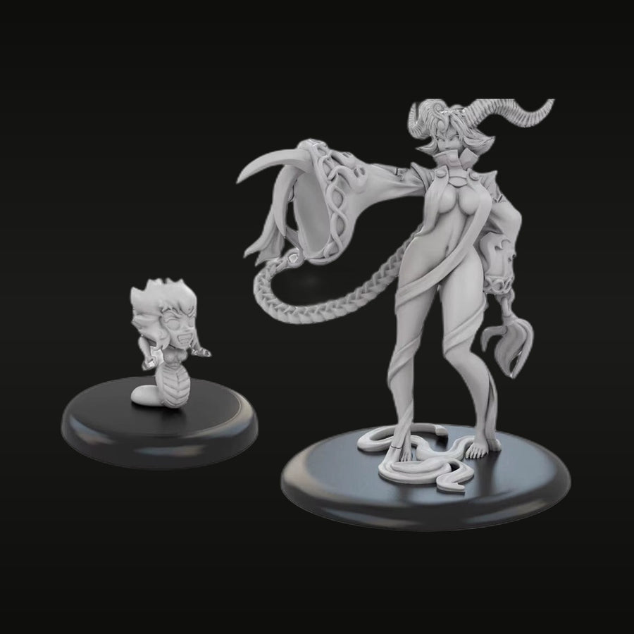 Fantasy Demon Succubus Set Tentacle Cloak 2-Figure Kit - unpainted resin model kit