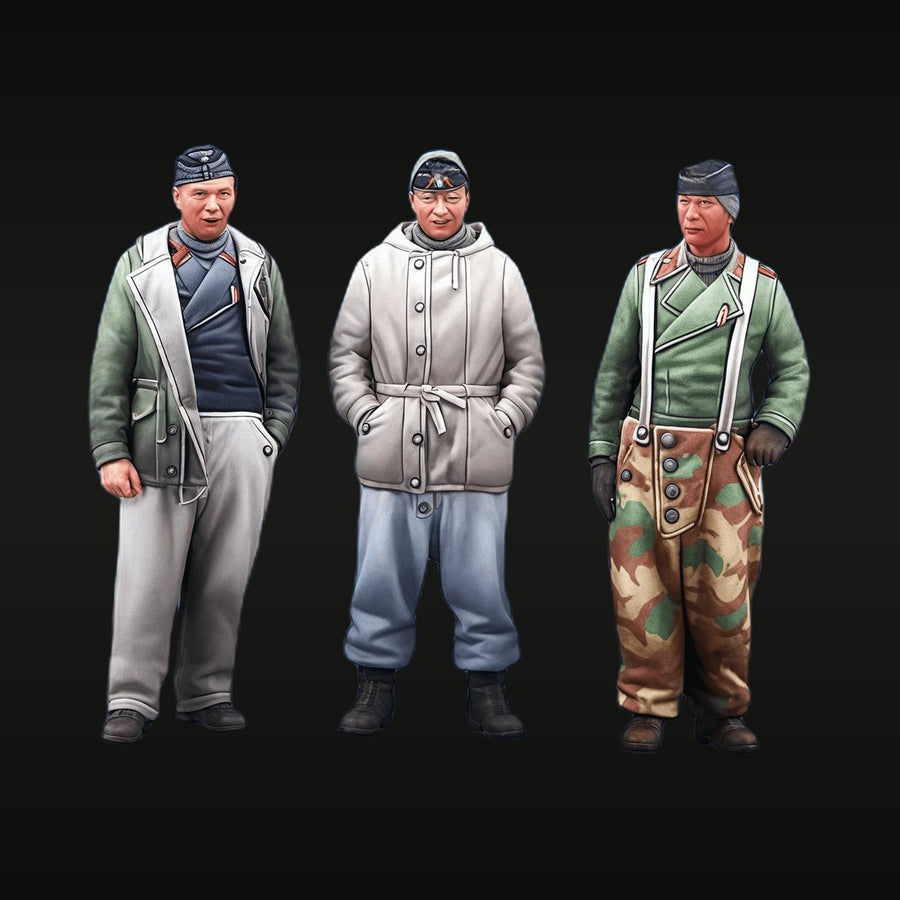 WWII German Luftwaffe Aircrew Set 1/72 Resin Figure Kit (3 Figures) - unpainted resin model kit