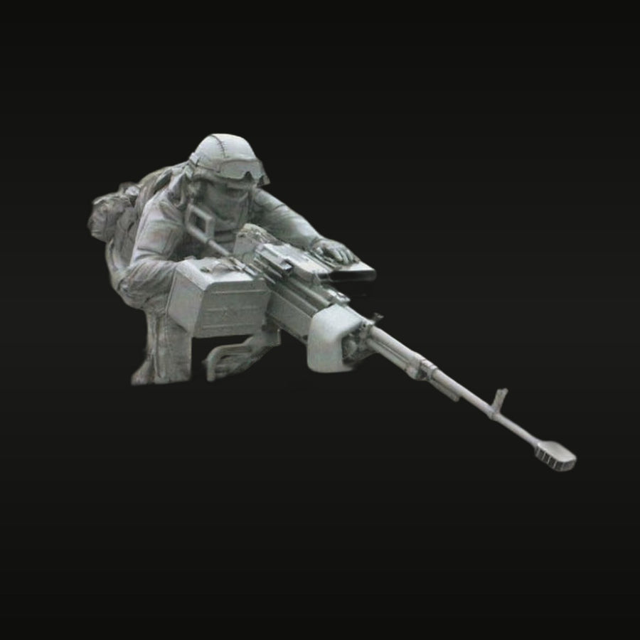 Modern Soviet/Russian Aircrew Door Gunner with Machine Gun 1/35 Resin Figure Kit - unpainted resin model kit