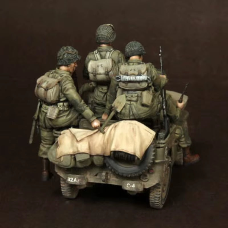 WWII US Army Jeep Soldiers 5-Figure Set 1/35 Resin Kit - resin model view 5