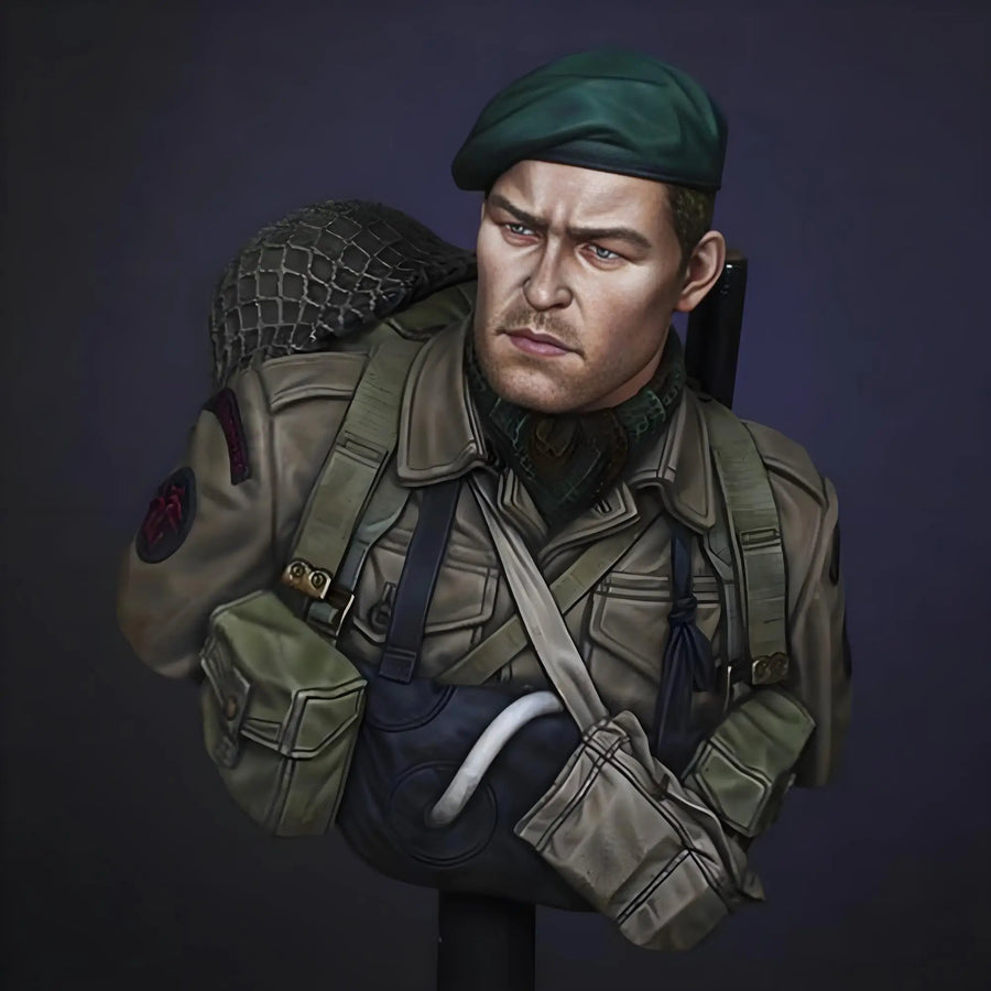WWII British Commando with Stick Grenade 1/10 Resin Bust - resin model view 5
