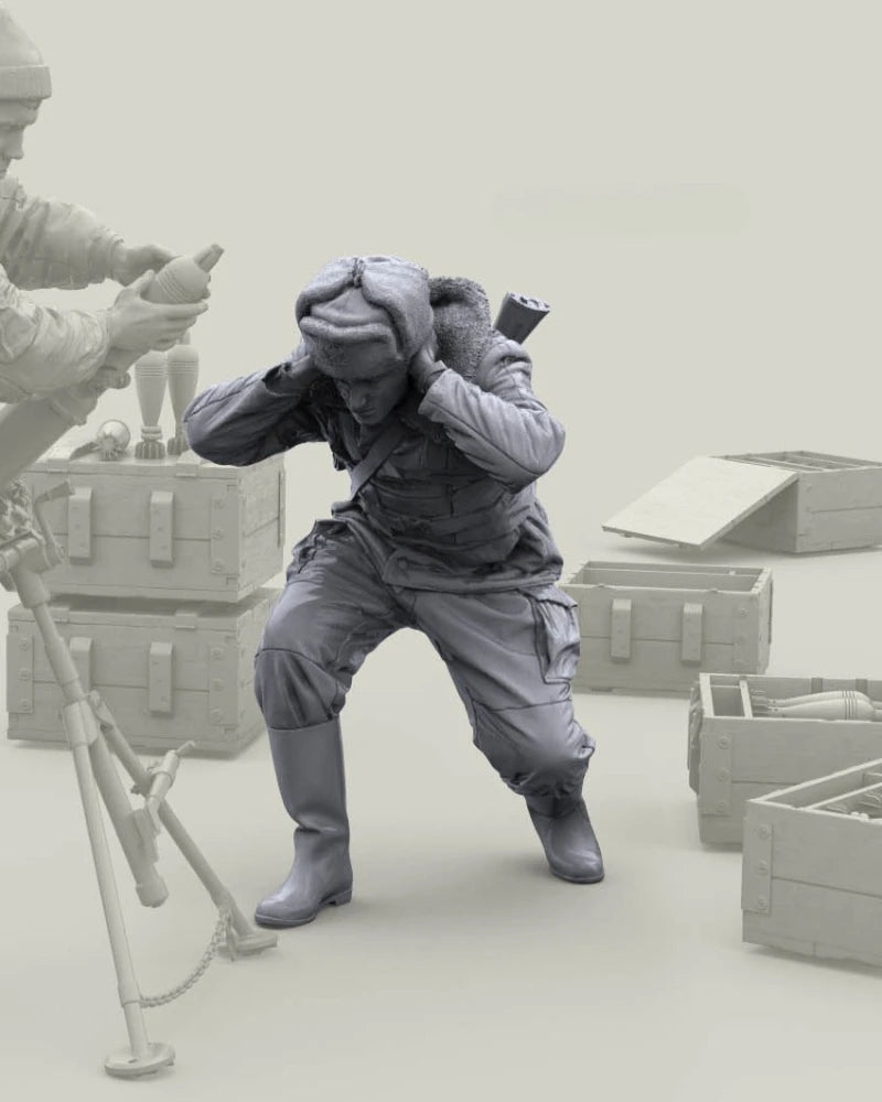 WWII Soviet Red Army Soldier Leaping Pose 1/16 Resin Figure Kit - resin model view 3