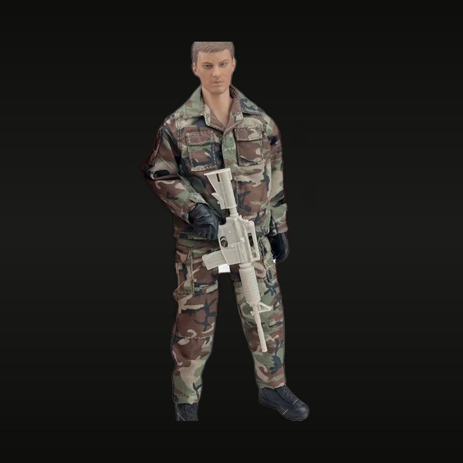 Modern US Soldier Desert DPM Camouflage M4 Carbine 1/12 Resin Figure Kit - unpainted resin model kit