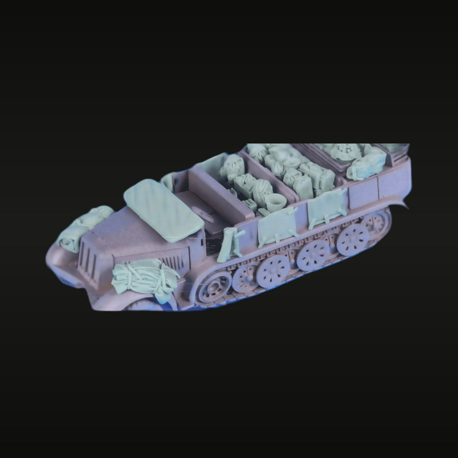 WWII German Sd.Kfz.251 Halftrack 1/72 Resin Vehicle Kit - unpainted resin model kit