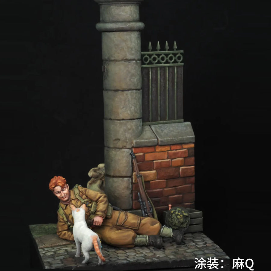 Victorian Iron Gate & Stone Wall Diorama 1/35 Resin Kit - resin model view 5