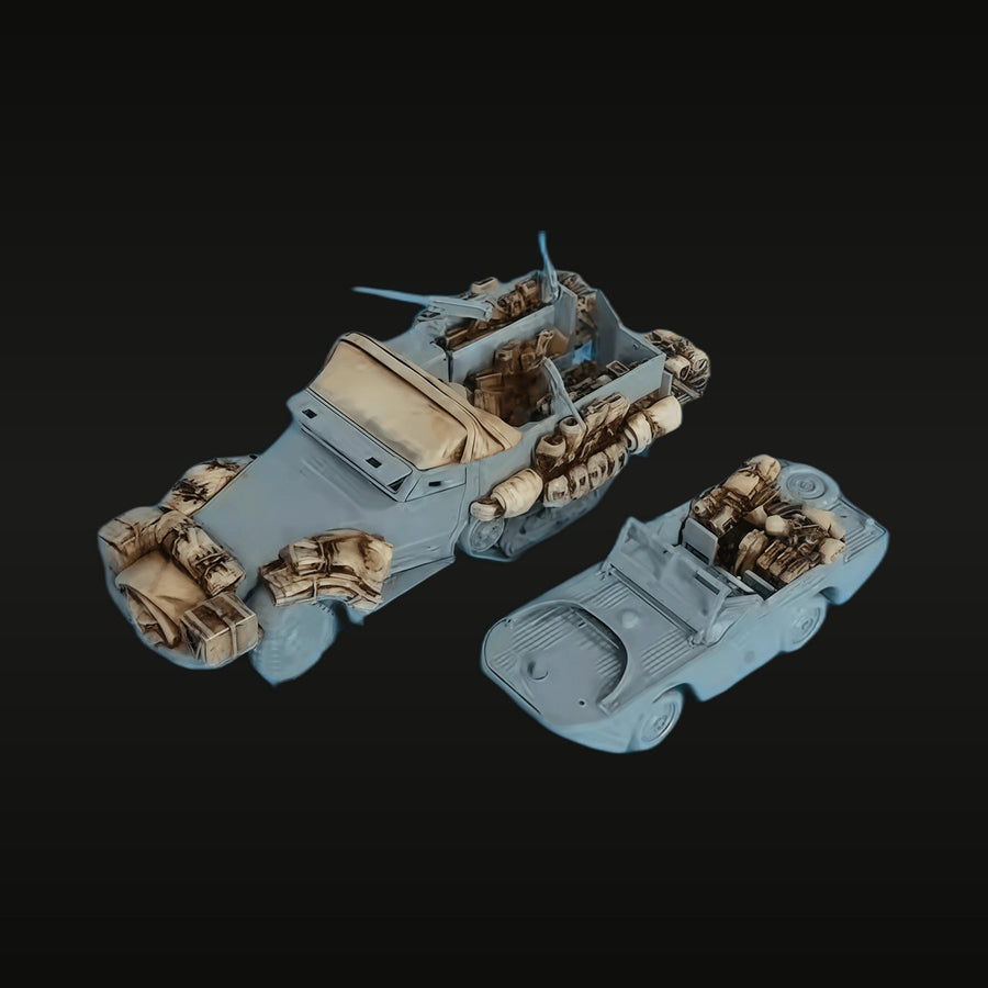 WWII German Kübelwagen Staff Car & Schwimmwagen Set 1/72 Resin Vehicle Kit - unpainted resin model kit