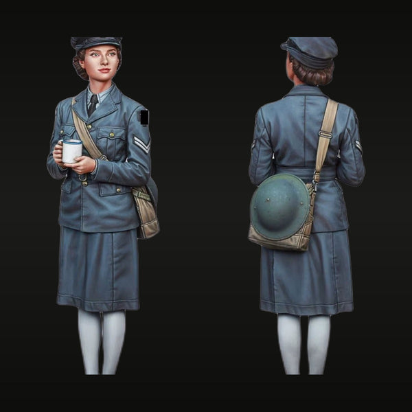 WWII British WAAF Female Auxiliary with Brodie Helmet Kit 1/35 Resin Figure