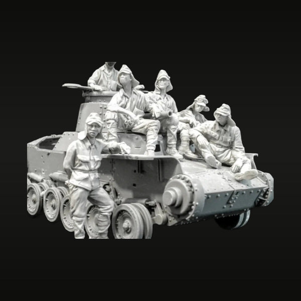 WWII Japanese Type 95 Tank Crew & Infantry 6-Figure Diorama 1/35 Resin Kit