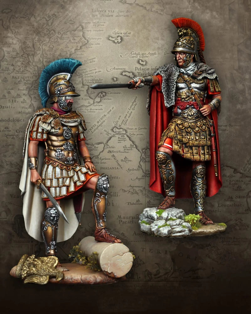 Ancient Roman General & Legionary with Gladius 90mm Resin Figure Set - resin model view 2