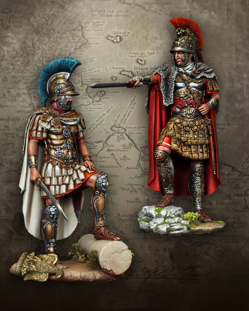 Ancient Roman General & Legionary with Gladius 90mm Resin Figure Set