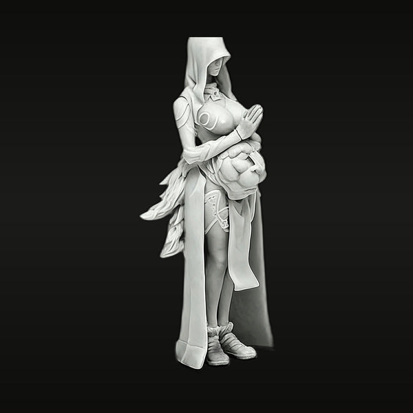 Fantasy Female Witch with Skull 40mm Resin Figure Kit