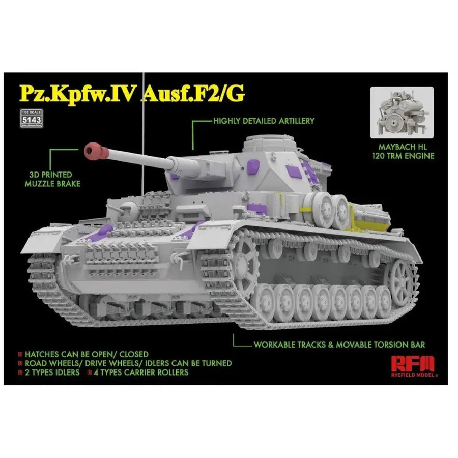 WWII German Panzer IV Ausf.G Medium Tank 1/35 Resin Vehicle Kit - resin model view 3