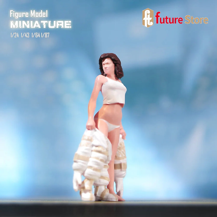 Sci-Fi Pinup Female Warrior Removing Suit 75mm Resin Figure Kit - resin model view 4