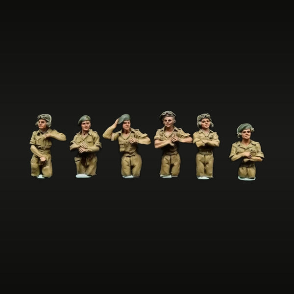 WWII British Tank Crew Busts 6-Figure Set 1/72 Resin Kit