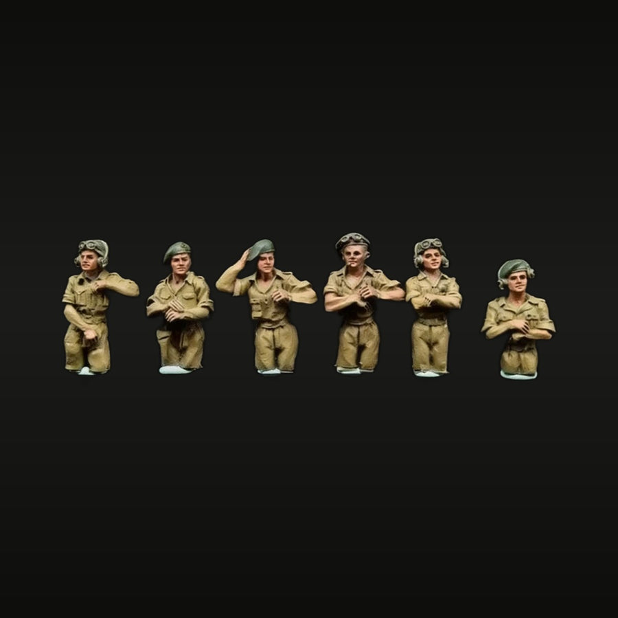 WWII British Tank Crew Busts 6-Figure Set 1/72 Resin Kit - unpainted resin model kit