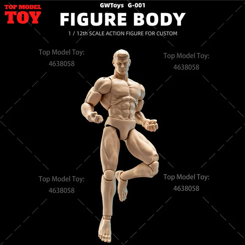 Gwtoys G001 1/12 Scale Male Super Flexible Articulated Muscular Seamless Body 16Cm Strong Soldier 6