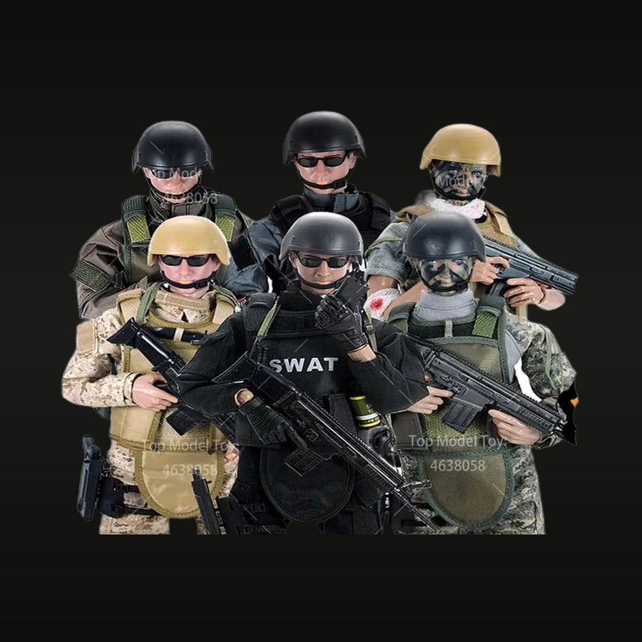 Modern SWAT & Military Tactical Operator 6-Figure Action Figure Set 1/6 Scale - unpainted resin model kit