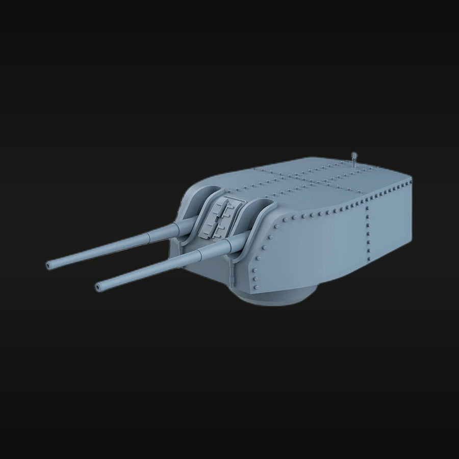 Royal Navy 152mm Twin Gun Turret 1/700 Resin Ship Component Kit - unpainted resin model kit