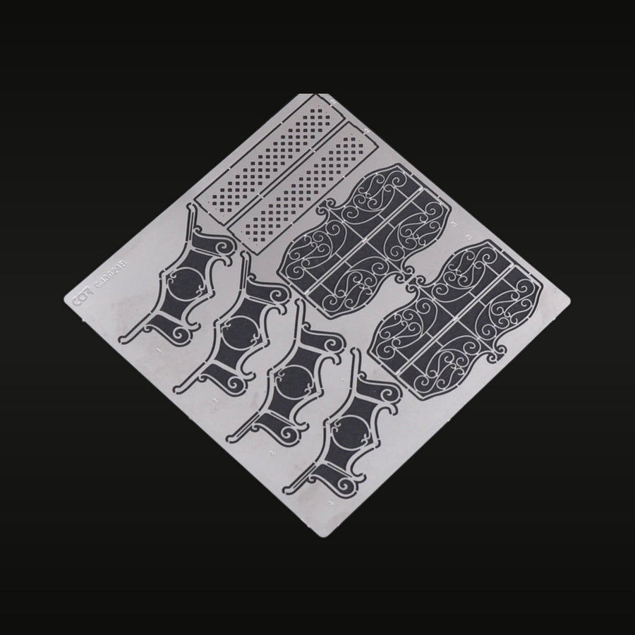 Ornate Park Bench Metal Furniture Set 1/35 Resin Model Kit - unpainted resin model kit