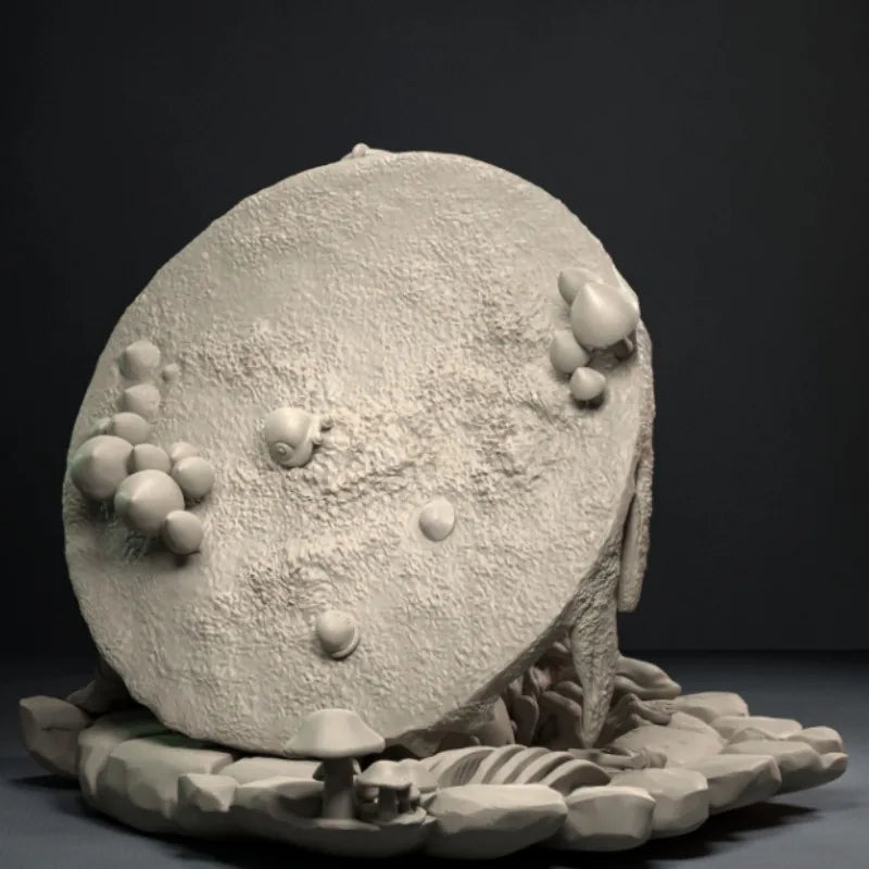 Fantasy Stone Courtyard & Wooden Barrel Diorama Base Set 70mm Resin Kit - resin model view 4