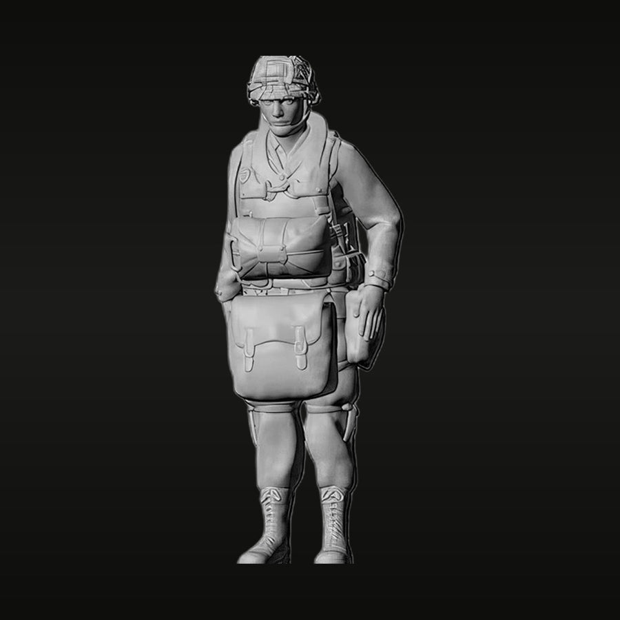 WWII US Army Soldier with Field Pack and Rifle 1/32 Resin Figure Kit - unpainted resin model kit