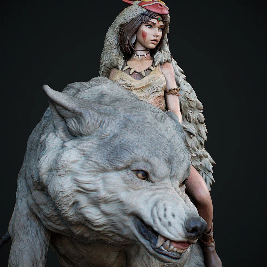 Fantasy Female Tribal Shaman with Fur Cloak 90mm Resin Bust Kit - resin model view 2