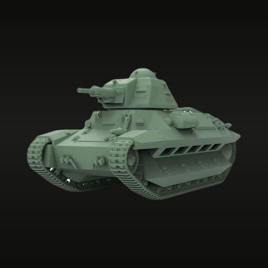 WWII French Medium Tank (SOMUA S35/Hotchkiss) 1/200 Resin Vehicle Kit - unpainted resin model kit