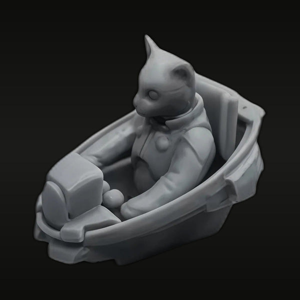 Cat Driver in Futuristic Pod 1/20 Resin Figure