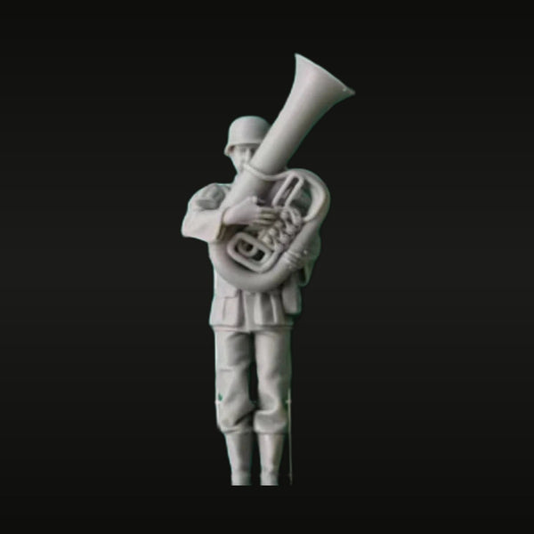 WWII German Wehrmacht Military Musician with Tuba 1/35 Resin Figure