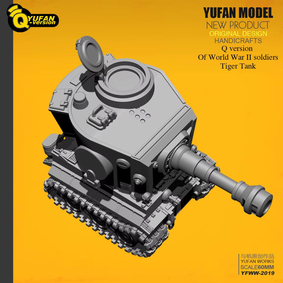 WWII German Q-Style Chibi Tank 1/60 Resin Vehicle Kit - resin model view 5