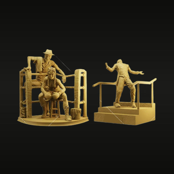 Modern Boxing Diorama Set with Figures 1/24 Resin Kit